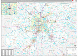 Nashville-Davidson-Murfreesboro-Franklin Metro Area Wall Map Premium Style 2026